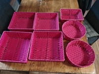 7 košarice, roza barva