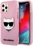 Ovitek Karl Lagerfeld iPhone 12/12 Pro Glitter Choupette pink