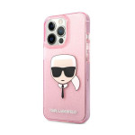 Ovitek Karl Lagerfeld iPhone 13 Pro Glitter Karl`s Pink