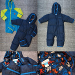 2x pajac iz puha/perja Columbia in flisa (nov) 68-74, 6-9m + podarim