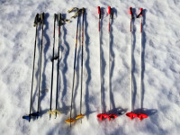 tekaške smučarske palice dolžin 135 cm, 138 cm in 3 pari 150 cm