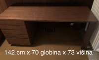 Pisalna miza s predalnikom iz masivnega lesa