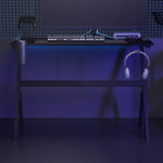 vidaXL Gaming miza LED Y-oblike črna 110x60x75 cm