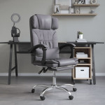 vidaXL Masažni pisarniški stol sivo umetno usnje