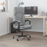 vidaXL Masažni pisarniški stol svetlo sivo blago