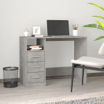 vidaXL Pisalna miza s predali betonsko siva 102x50x76cm inženirski les