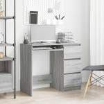 vidaXL Pisalna miza siva sonoma 90x45x76 cm konstruiran les