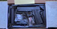 AIRSOFT GALAXY G 25 A Full METAL GUN Pištola black prigušivač + laser