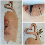 Lesena postrežna servirna deska, unikat ročno delo, novo!