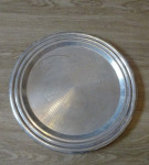 Pladenj aluminijast, retro, premer 33 cm