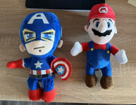 Plišasti igrači Super Mario in Captain America