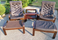 RETRO KOMPLET - 2 usnjena počivalnika MEBLO - POSTAVI CENO