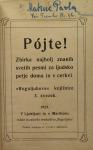Pójte!, zbirka najbolj znanih svetih pesmi, 1923