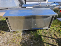 DELOVNI PULT Z  2x DRSNA VRATA IN POLICO  - INOX - 170 cm