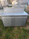 DELOVNI PULT Z 2x VRATI  - INOX - 140 cm