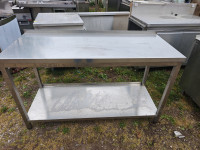DELOVNI PULT Z POLICO - INOX - 150 cm