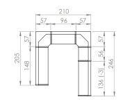 JEDILNI KOT KOTNA KLOP BOR MASIVA DOBAVA TAKOJ 205 x 210 x 246