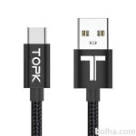 Kabel USB - 8pin, AN18, 3A, 1m, črn