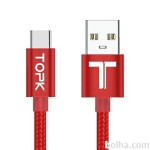 Kabel USB-USB C, AN18, 3A, 1m, rdeč