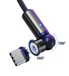 Magnetni kabel USB 3 v 1, 3.0A, micro USB, USB-C,  8 pin, črn