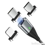 Magnetni kabel USB 3v1 QC3.0 18W 3A, micro USB, USB C in 8 pin, več...