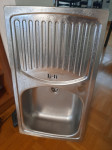 enojno kuhinjsko pomivalno korito inox izvedba 78 x 44 cm