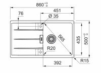 Franke Fragranite korito CNG 611-86, Onyx