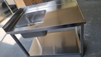 INOX POMIVALNI PULT 1200 700x 900/1000  S KORITOM
