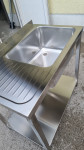 INOX PULT S KORITOM 1000x600x900 mm