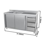 DVODELNO KORITO ZAPRTO Z VRATI IN BLOKOM TREH PREDALOV GLOBINE 700