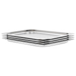 vidaXL Gastronomske posode 4 kosi GN 1/1 20 mm nerjaveče jeklo