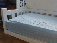 Bela postelja (smreka) 200x90 z letvenim dnom