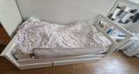 Posteljni okvir Hemnes z dvema predaloma