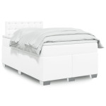 vidaXL Box spring postelja z vzmetnico bel 120x190 cm umetno usnje