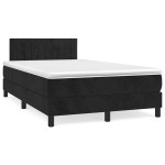 vidaXL Box spring postelja z vzmetnico črna 120x190 cm žamet