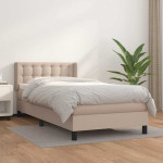 vidaXL Box spring postelja z vzmetnico kapučino 100x200cm umetno usnje