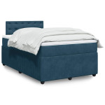 vidaXL Box spring postelja z vzmetnico modra 120x200 cm žamet