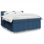 vidaXL Box spring postelja z vzmetnico modra 200x200 cm blago