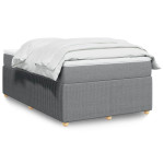 vidaXL Box spring postelja z vzmetnico svetlo siva 120x200 cm blago