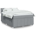 vidaXL Box spring postelja z vzmetnico svetlo siva 160x200 cm žamet