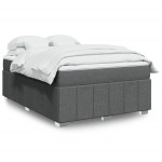 vidaXL Box spring postelja z vzmetnico temno siva 160x200 cm blago