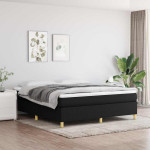 vidaXL Posteljni okvir z vzmetmi črn 180x200 cm blago