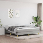 vidaXL Posteljni okvir z vzmetmi svetlo siv 180x200 cm tkanina