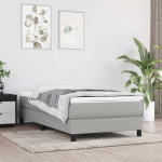 vidaXL Posteljni okvir z vzmetmi svetlo siv 90x200 cm blago