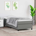vidaXL Posteljni okvir z vzmetmi temno siv 90x200 cm blago