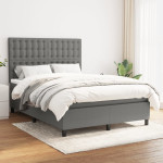 vidaXL Box spring posteljni z vzmetnico temno siv 140x190 cm blago