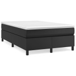 vidaXL Boxspring postelja z vzmetnico črna 120x190 cm umetno usnje