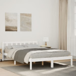 vidaXL Daljši posteljni okvir brez vzmetnice bel 160x210 cm borovina
