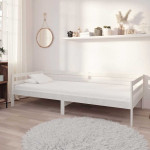 vidaXL Dnevna postelja bela trdna borovina 90x200 cm