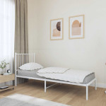 vidaXL Kovinski posteljni okvir brez vzmetnice z vzglavjem 75x190 cm